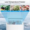 imageAntarctic Star Chest Freezer 100 Cubic Feet Compact Freezer with 3 Removable Baskets Free Standing Top Open Door Deep Freezer 7Level Adjustable Temperature WhiteWhite