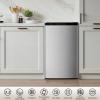 imageAntarctic Star Compact Refrigerator Mini Fridge with Freezer Single Reversible Door Dorm Fridge Wire Shelf Defrost Button for Bedroom Office kitchen 17 Cu Ft BlackSilver