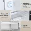 imageAntarctic Star Compact Refrigerator Mini Fridge with Freezer Single Reversible Door Dorm Fridge Wire Shelf Defrost Button for Bedroom Office kitchen 17 Cu Ft BlackSilver