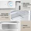 imageAntarctic Star Compact Refrigerator Mini Fridge with Freezer Single Reversible Door Dorm Fridge Wire Shelf Defrost Button for Bedroom Office kitchen 17 Cu Ft BlackWhite