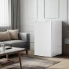 imageAntarctic Star Compact Refrigerator Mini Fridge with Freezer Single Reversible Door Dorm Fridge Wire Shelf Defrost Button for Bedroom Office kitchen 17 Cu Ft BlackWhite