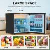 imageAntarctic Star Compact Refrigerator Mini Fridge with Freezer Single Reversible Door Dorm Fridge Wire Shelf Defrost Button for Bedroom Office kitchen 17 Cu Ft BlackSilver