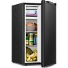 imageAntarctic Star Compact Refrigerator Mini Fridge with Freezer Single Reversible Door Dorm Fridge Wire Shelf Defrost Button for Bedroom Office kitchen 17 Cu Ft BlackBlack