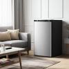 imageAntarctic Star Compact Refrigerator Mini Fridge with Freezer Single Reversible Door Dorm Fridge Wire Shelf Defrost Button for Bedroom Office kitchen 17 Cu Ft BlackSilver