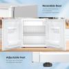 imageAntarctic Star Compact Refrigerator Mini Fridge with Freezer Single Reversible Door Dorm Fridge Wire Shelf Defrost Button for Bedroom Office kitchen 17 Cu Ft BlackWhite