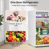 imageAntarctic Star Compact Refrigerator Mini Fridge with Freezer Single Reversible Door Dorm Fridge Wire Shelf Defrost Button for Bedroom Office kitchen 17 Cu Ft BlackWhite