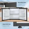 imageAntarctic Star Compact Refrigerator Mini Fridge with Freezer Single Reversible Door Dorm Fridge Wire Shelf Defrost Button for Bedroom Office kitchen 17 Cu Ft BlackSilver