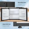 imageAntarctic Star Compact Refrigerator Mini Fridge with Freezer Single Reversible Door Dorm Fridge Wire Shelf Defrost Button for Bedroom Office kitchen 17 Cu Ft BlackBlack