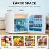 imageAntarctic Star Compact Refrigerator Mini Fridge with Freezer Single Reversible Door Dorm Fridge Wire Shelf Defrost Button for Bedroom Office kitchen 17 Cu Ft BlackWhite