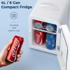 imageAntarctic Star Compact Refrigerator Portable Mini Fridge Skin Care 4L Capacity6 Cans for Bedroom Car Office amp Dorm Small Cooler for Cosmetics Magnetic Brushed Stainless Steel Door WhiteWhite