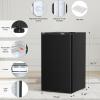 imageAntarctic Star Compact Refrigerator with Freezer 32 CuFt Mini Fridge with Adjustable ThermostatSingle DoorRemovable Glass Shelves for DormKitchenOfficeBLACK