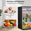 imageAntarctic Star Compact Refrigerator with Freezer 32 CuFt Mini Fridge with Adjustable ThermostatSingle DoorRemovable Glass Shelves for DormKitchenOfficeBLACK