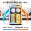 imageAntarctic Star Mini Compact Refrigerator with Gaming Light 4L Capacity6 Cans Portable Mini Fridge for BedroomCarOffice and Dorm Small Cooler for Cosmetics Beverage and Food WhiteBLACK