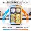 imageAntarctic Star Mini Compact Refrigerator with Gaming Light 4L Capacity6 Cans Portable Mini Fridge for BedroomCarOffice and Dorm Small Cooler for Cosmetics Beverage and Food WhiteWhite