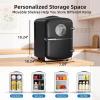 imageAntarctic Star Mini Compact Refrigerator with Gaming Light 4L Capacity6 Cans Portable Mini Fridge for BedroomCarOffice and Dorm Small Cooler for Cosmetics Beverage and Food WhiteBLACK