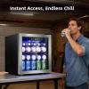 imageAntarctic Star Mini Fridge Cooler  70 Can Beverage Refrigerator Glass Door for Beer Soda or Wine Small Drink Dispenser Machine Removable for Home Office or Bar Chiller 16cuftSilver