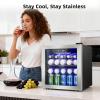 imageAntarctic Star Mini Fridge Cooler  70 Can Beverage Refrigerator Glass Door for Beer Soda or Wine Small Drink Dispenser Machine Removable for Home Office or Bar Chiller 16cuftSilver