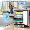 imageAntarctic Star Mini Fridge Cooler  70 Can Beverage Refrigerator Glass Door for Beer Soda or Wine Small Drink Dispenser Machine Removable for Home Office or Bar Chiller 16cuftSilver