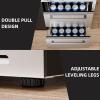 imageAntarctic Star Mini Fridge Cooler  70 Can Beverage Refrigerator Glass Door for Beer Soda or Wine Small Drink Dispenser Machine Removable for Home Office or Bar Chiller 16cuftSilverDouble Drawer