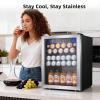 imageAntarctic Star Mini Fridge Cooler  70 Can Beverage Refrigerator Glass Door for Beer Soda or Wine Small Drink Dispenser Machine Removable for Home Office or Bar Chiller 16cuftSilver