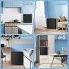 imageAntarctic Star Mini Fridge with Freezer 14 Cu Ft Compact Refrigerator Dorm Fridge Single Reversible Door Removable Glass Shelf Defrost Button for Bedroom Office Black