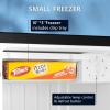 imageAntarctic Star Mini Fridge with Freezer 14 Cu Ft Compact Refrigerator Dorm Fridge Single Reversible Door Removable Glass Shelf Defrost Button for Bedroom Office Black