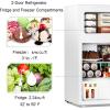 imageAntarctic Star Mini Fridge with Freezer Double Door Compact Refrigerator Adjustable Thermostat Small Fridge for Bedroom Office Dorm Apartment245 CuFtBlackWhite