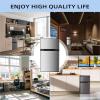 imageAntarctic Star Mini Fridge with Freezer Double Door Compact Refrigerator Adjustable Thermostat Small Fridge for Bedroom Office Dorm Apartment245 CuFtBlackSilver