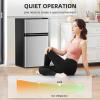 imageAntarctic Star Mini Fridge with Freezer Double Door Compact Refrigerator Adjustable Thermostat Small Fridge for Bedroom Office Dorm Apartment245 CuFtBlackSilver