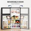 imageAntarctic Star Mini Fridge with Freezer Double Door Compact Refrigerator Adjustable Thermostat Small Fridge for Bedroom Office Dorm Apartment245 CuFtBlackBlack