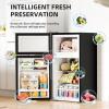 imageAntarctic Star Mini Fridge with Freezer Double Door Compact Refrigerator Adjustable Thermostat Small Fridge for Bedroom Office Dorm Apartment245 CuFtBlackSilver