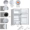 imageAntarctic Star Mini Fridge with Freezer Double Door Compact Refrigerator Adjustable Thermostat Small Fridge for Bedroom Office Dorm Apartment245 CuFtBlackGrey