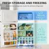 imageAntarctic Star Mini Fridge with Freezer Double Door Compact Refrigerator Adjustable Thermostat Small Fridge for Bedroom Office Dorm Apartment245 CuFtBlackWhite