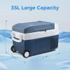 imageMini Fridge Car Accessories Cooler 55L Portable Car Fridge 12V Refrigerator with Large Capacity Cooling ZoneCooling Temp 1810  Heating Temp 3050 Mini Cooler with Freezer for Car RV Office35L