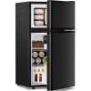 imageAntarctic Star 32 CuFtMini Refrigerator with FreezerDouble Door Mini FridgeCompact RefrigeratorAdjustable ThermostatMini Refrigerator for BedrooOfficeDormKitchenGRAYBLACK
