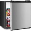 imageAntarctic Star Compact Refrigerator Mini Fridge with Freezer Single Reversible Door Dorm Fridge Wire Shelf Defrost Button for Bedroom Office kitchen 17 Cu Ft BlackSilver