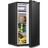imageAntarctic Star Compact Refrigerator with Freezer 32 CuFt Mini Fridge with Adjustable ThermostatSingle DoorRemovable Glass Shelves for DormKitchenOfficeBLACK