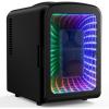 imageAntarctic Star Mini Compact Refrigerator with Gaming Light 4L Capacity6 Cans Portable Mini Fridge for BedroomCarOffice and Dorm Small Cooler for Cosmetics Beverage and Food WhiteMatte Black