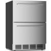 imageAntarctic Star Mini Fridge Cooler  70 Can Beverage Refrigerator Glass Door for Beer Soda or Wine Small Drink Dispenser Machine Removable for Home Office or Bar Chiller 16cuftSilverDouble Drawer