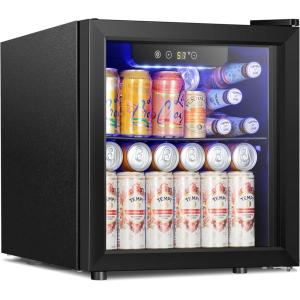 imageAntarctic Star 26 Cu Ft Mini Fridge with Freezer Compact Refrigerator with Temperature Control Reversible Door LED Light Energy Efficient for HomeOfficeBarBedroomBlack