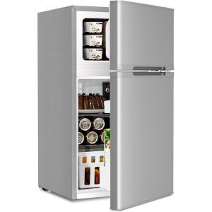 imageAntarctic Star 32 CuFtMini Refrigerator with FreezerDouble Door Mini FridgeCompact RefrigeratorAdjustable ThermostatMini Refrigerator for BedrooOfficeDormKitchenGRAYGRAY
