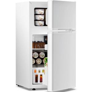 imageAntarctic Star 32 CuFtMini Refrigerator with FreezerDouble Door Mini FridgeCompact RefrigeratorAdjustable ThermostatMini Refrigerator for BedrooOfficeDormKitchenGRAYWHITE