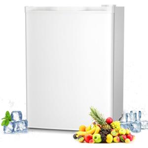 imageAntarctic Star 45 CuFt Compact Refrigerator with FreezerMini Fridge Single Door with Adjustable ThermostatRemovable Glass Shelves for ApartmentDormOfficeBLACKWHITE