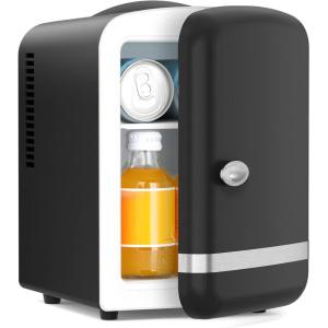 imageAntarctic Star 4L6 Cans Compact RefrigeratorPortable Mini Fridge Skin CareCooler and Warmer for BedroomCarOffice amp Dorm Small Cooler for CosmeticsBeverageFoodPINKBlack