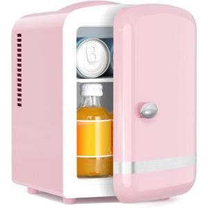 imageAntarctic Star 4L6 Cans Compact RefrigeratorPortable Mini Fridge Skin CareCooler and Warmer for BedroomCarOffice amp Dorm Small Cooler for CosmeticsBeverageFoodPINKPink