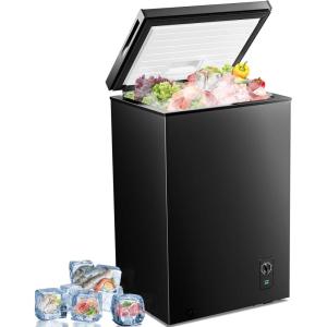 imageAntarctic Star 70 Cu ft Chest Freezer 68to 4 Free Standing Top open Door Compact Freezer with Adjustable Temperature Defrost Water DrainPower Saving WhiteBlack
