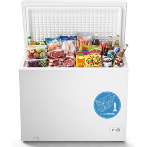 imageAntarctic Star Chest Freezer 100 Cubic Feet Compact Freezer with 3 Removable Baskets Free Standing Top Open Door Deep Freezer 7Level Adjustable Temperature WhiteWhite