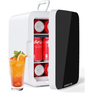 imageAntarctic Star Compact Mini Fridge Portable Small Refrigerator with ACDC Power 10 Liter 26 Gal Small Cosmetics Cooler for Beverage Food Skincare Bedroom Office and Car White