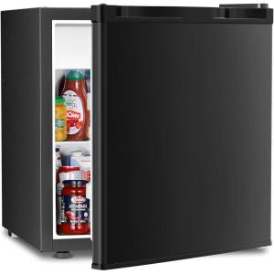 imageAntarctic Star Compact Refrigerator Mini Fridge with Freezer Single Reversible Door Dorm Fridge Wire Shelf Defrost Button for Bedroom Office kitchen 17 Cu Ft BlackBlack