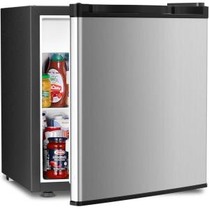 imageAntarctic Star Compact Refrigerator Mini Fridge with Freezer Single Reversible Door Dorm Fridge Wire Shelf Defrost Button for Bedroom Office kitchen 17 Cu Ft BlackSilver